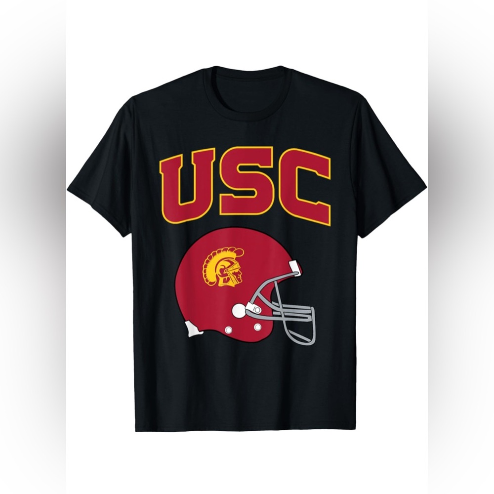 USC Football Helmet Logo Officially Licensed T-Shirt Black